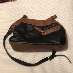 Black & Brown Faux Leather Purse
